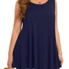 Plus Size Crew Neck Tank Top with Sleeveless Design