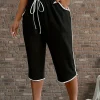 Plus Size Cropped Pants with Loose Fit and Medium Stretch