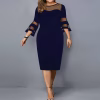 Plus Size Lace Patchwork Bodycon Dress – Elegant Pencil Dress