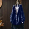 Plus Size Hooded Knit Cardigan, Royal Blue Button-Down Sweater