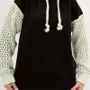 Plus Size Hollow Out Hooded Knit Sweater, Casual Long Sleeve Pullover
