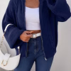 Plus Size Hooded Cardigan with Cable Knit Texture, Loose Fit and Long Sleeves