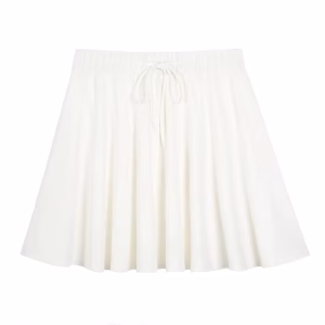 Plus Size A-Line Mini Skirt with Pleated Design and Preppy Style