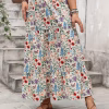 Plus Size Floral Maxi Skirt, Casual A-Line Elastic Waist