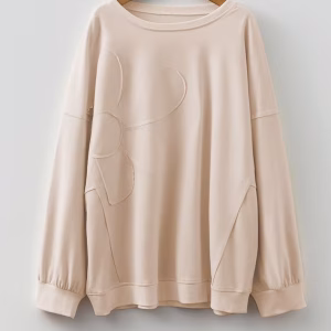 Plus Size Casual Loose Sweatshirt, Drop Shoulder Round Neck Pullover